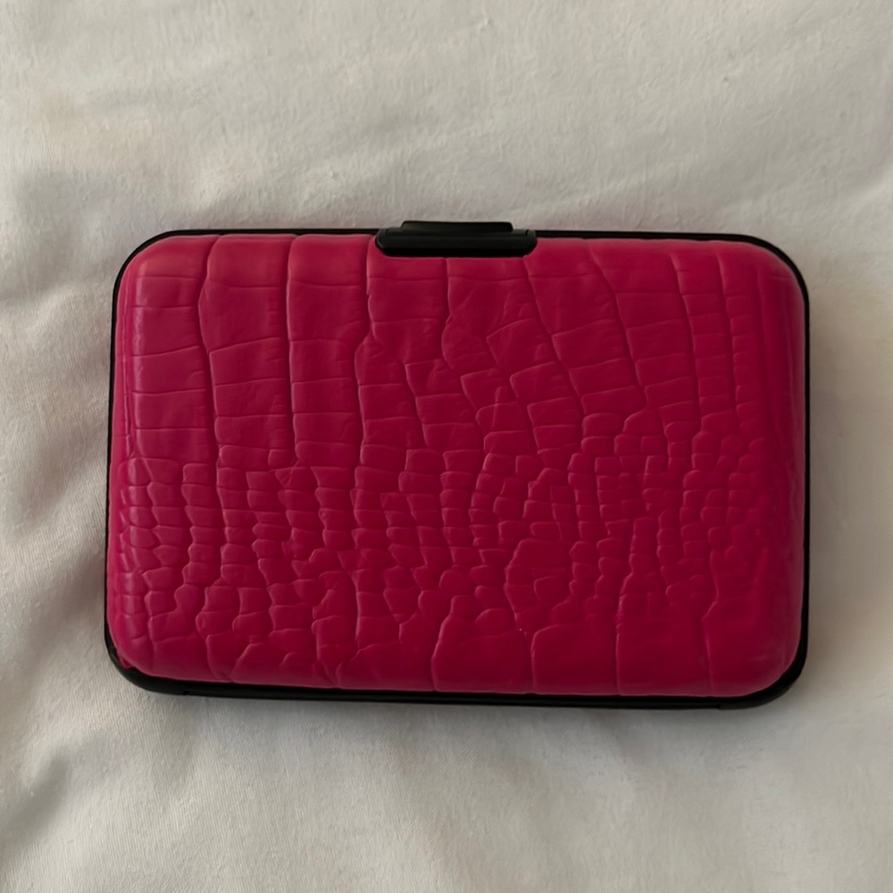 Pink hard case card holder